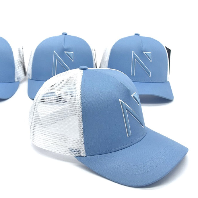 The Sky Blue and White Signature ‘N’ Two Tone Trucker Cap