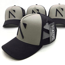 The Grey and Black Signature ‘N’ Two Tone Trucker Cap