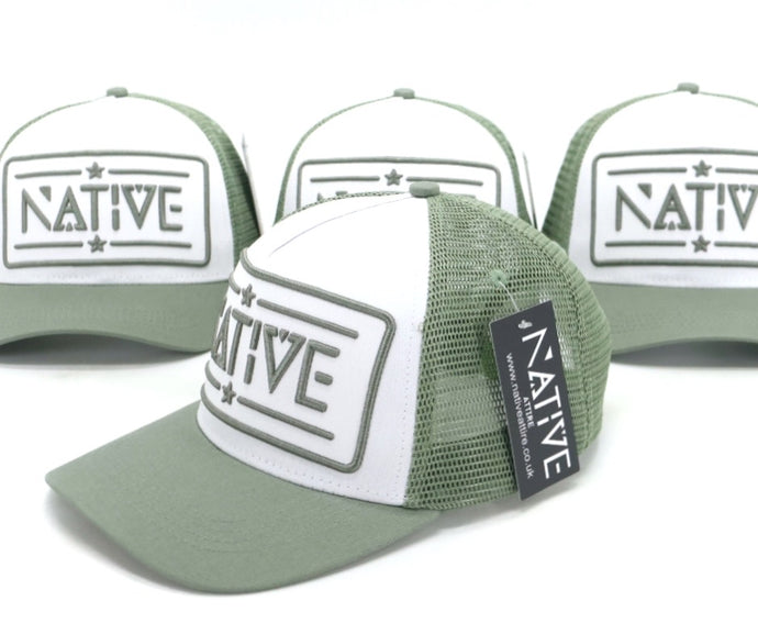 The Green and white two tone Native Shield