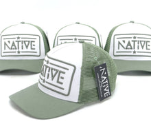 The Green and white two tone Native Shield
