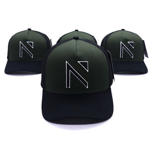 The Green and Black Signature 'N' Two Tone Trucker Cap