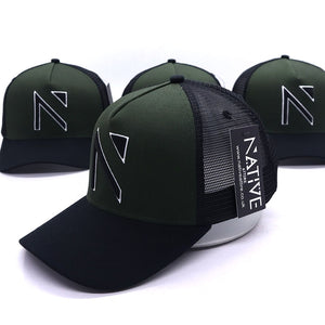 The Green and Black Signature 'N' Two Tone Trucker Cap