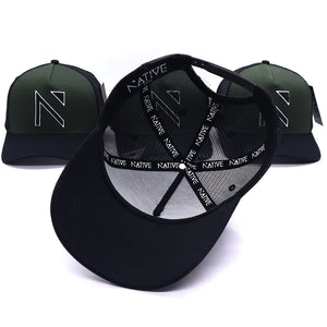 The Green and Black Signature 'N' Two Tone Trucker Cap