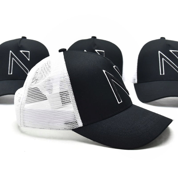 The Black and white Signature 'N' Two Tone Trucker Cap