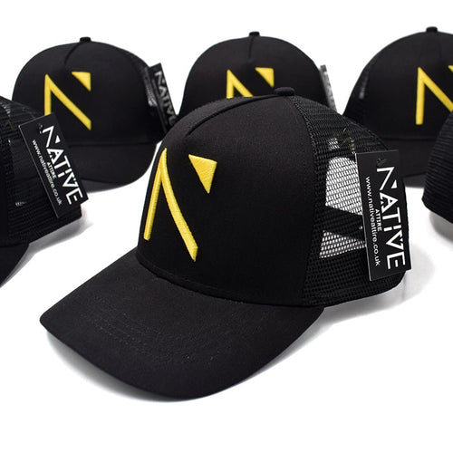 The Black and Yellow Signature ‘N’ Mesh Trucker Cap