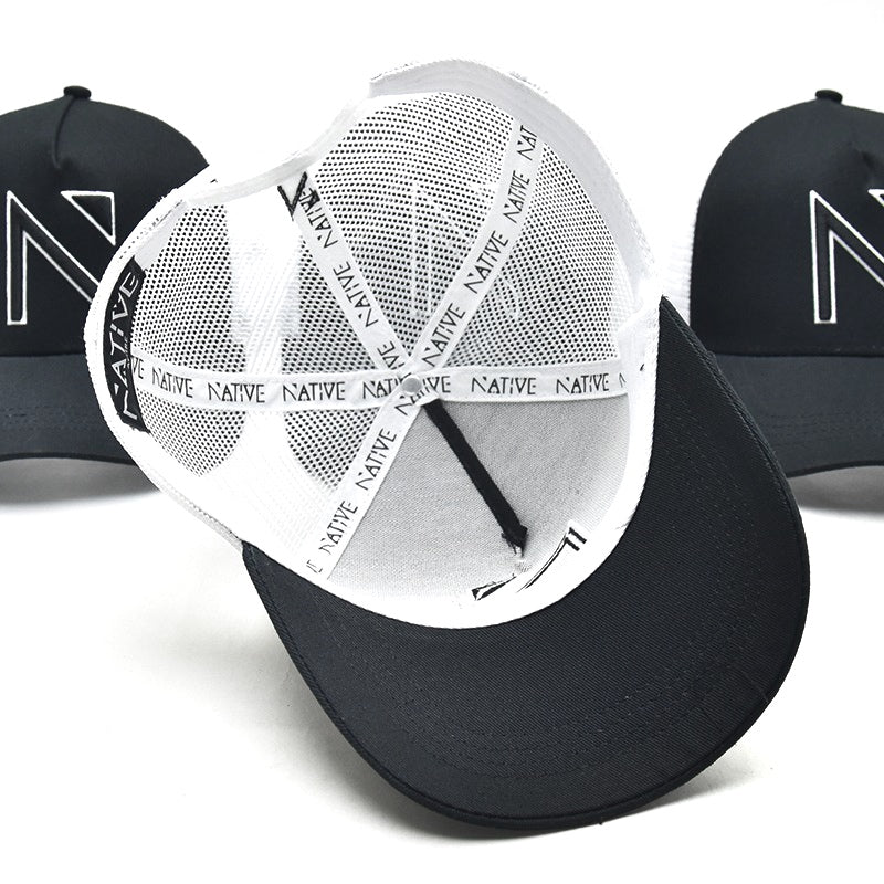 BANDED Mesh Back Trucker Cap Hat | Charcoal & White With B Logo | New With Tags