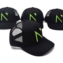 The Black and Neon Green Signature 'N' Mesh Trucker Cap