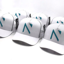 The White and Mint Green Signature 'N' Mesh Trucker Cap