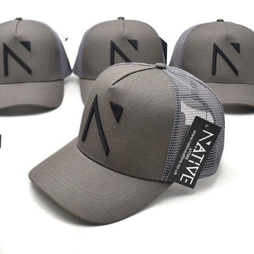 The Grey and Black Signature ‘N’ Mesh Trucker Cap