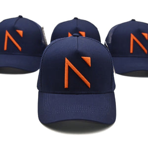 The Navy and Orange Signature ‘N’ Mesh Trucker Cap
