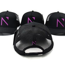 The Black and Purple Signature 'N' Mesh Trucker Cap