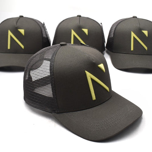 The Grey and Yellow Signature 'N' Mesh Trucker Cap